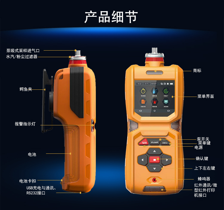 便攜泵吸式甲硫醇檢測報(bào)警儀
